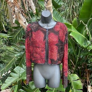 Je  Matadi Sean Mehta silk beaded, rose cropped jacket